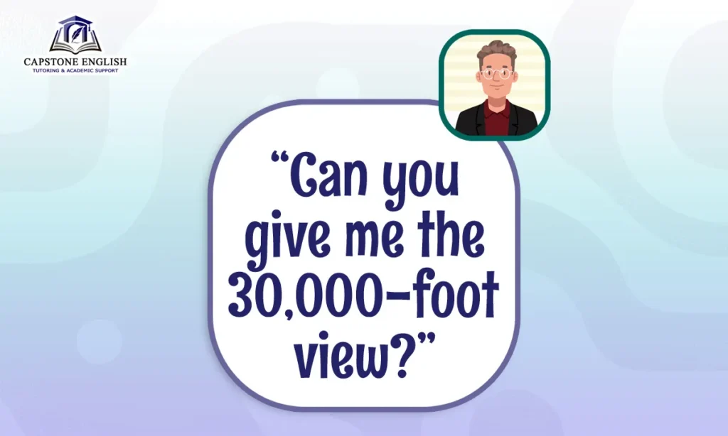 Capstone English Phrase File - Can you give me the 30000 foot view?