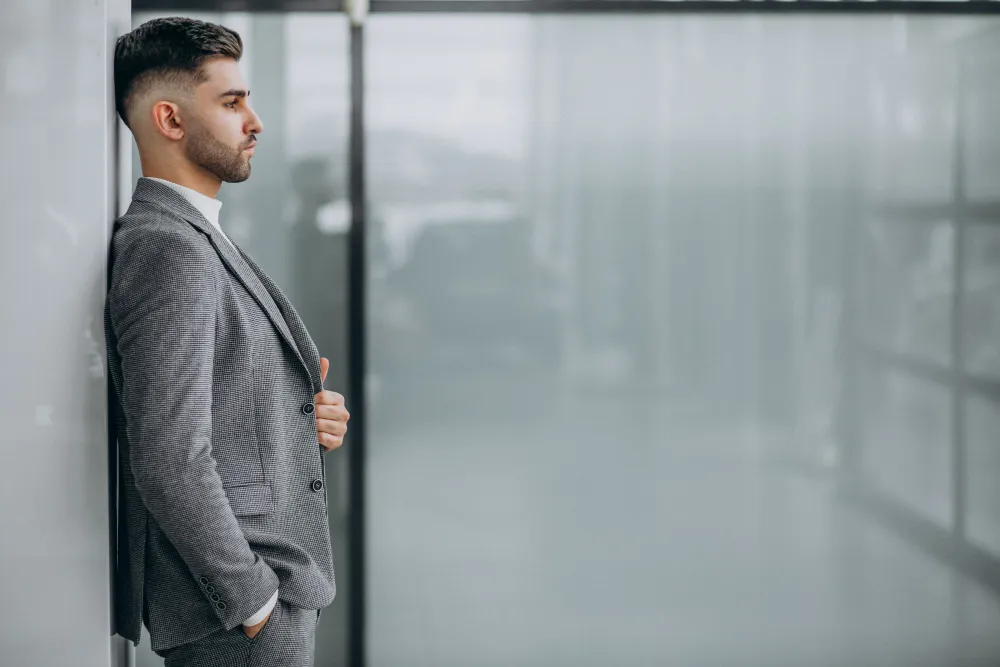 introverted businessman takes some quiet time alone
